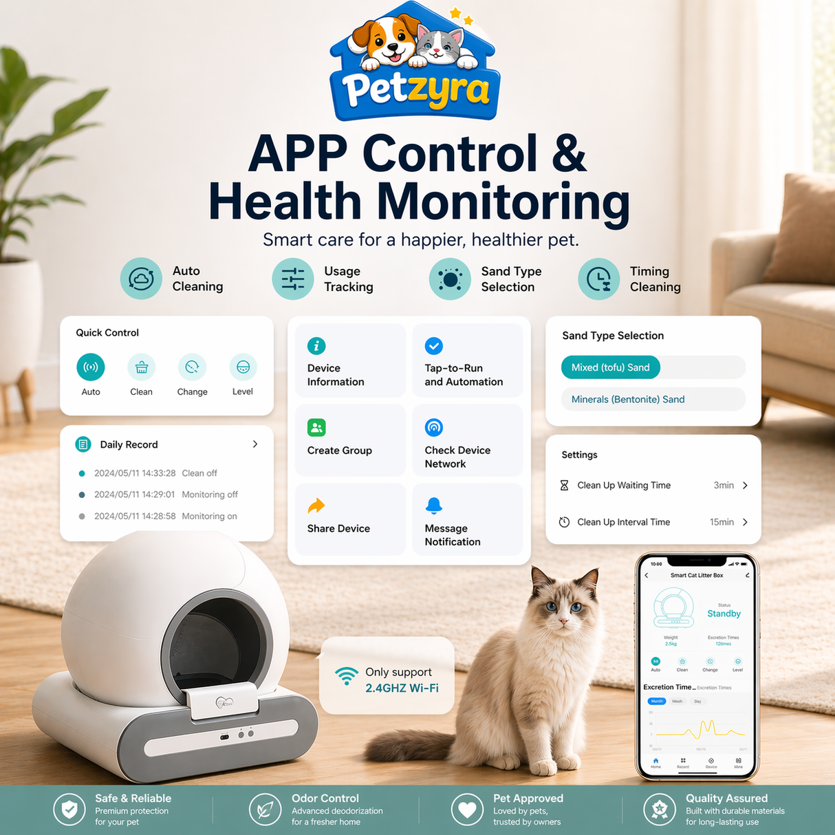 Self-Cleaning Cat Litter Box - Automatic App-Controlled