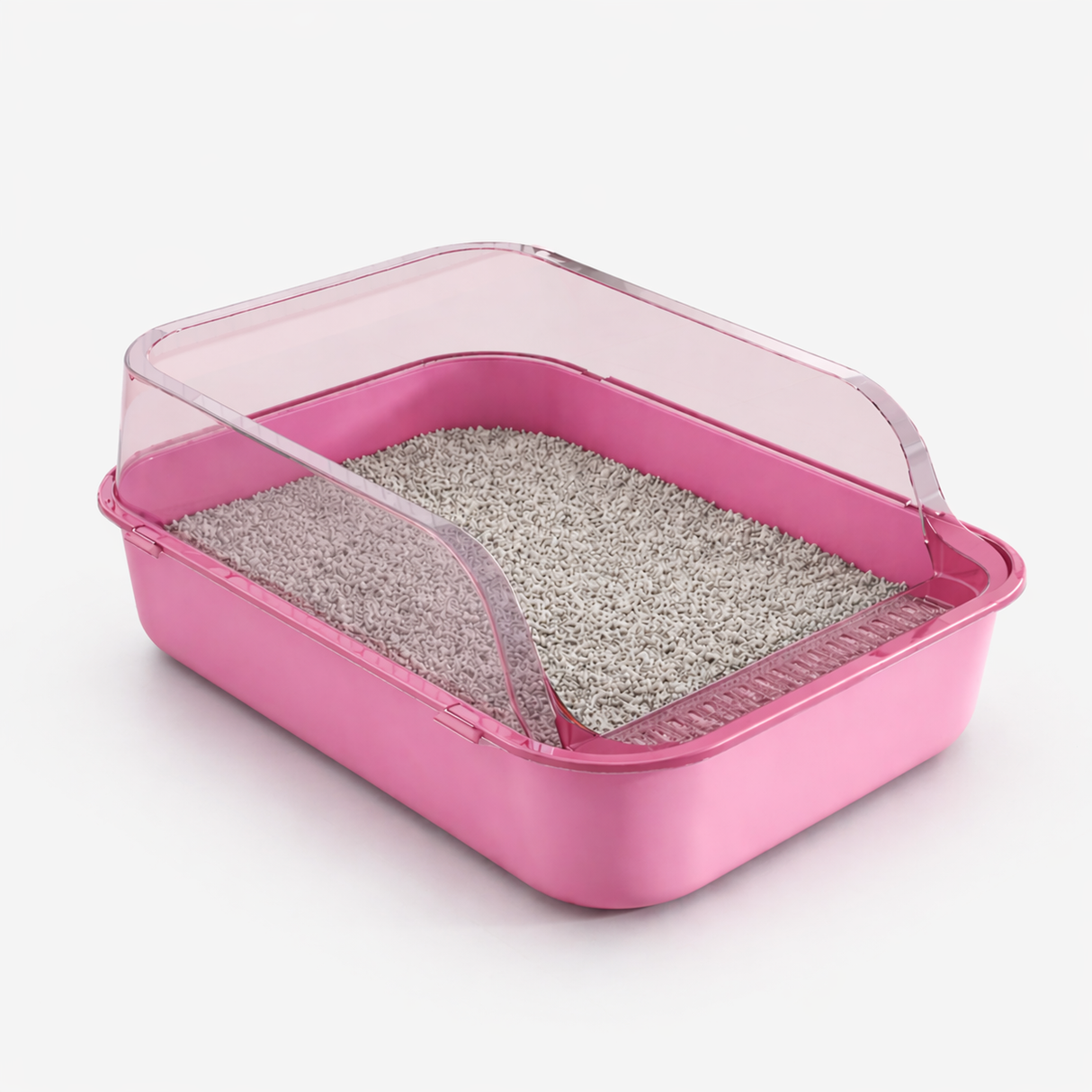 Semi-Enclosed Cat Litter Box - Splashproof Litter Tray