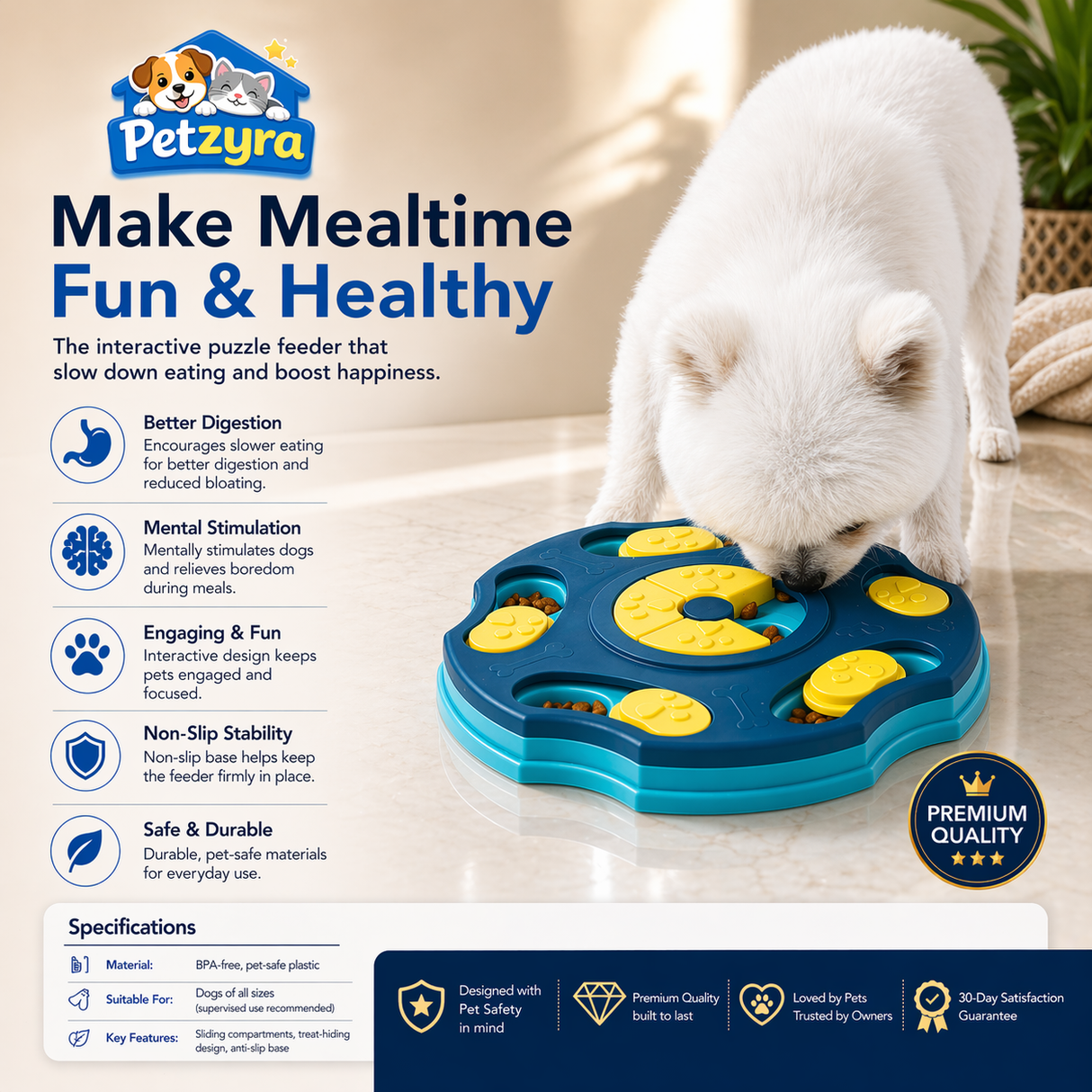 Dog Puzzle Feeder - Interactive Slow Feeding Toy