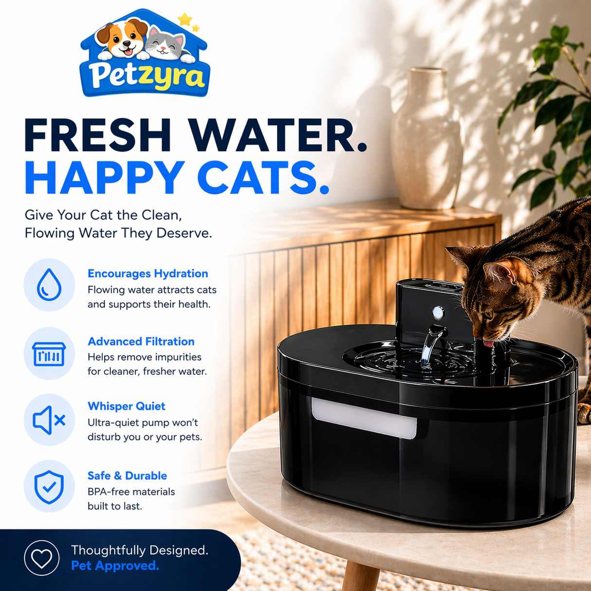 Wireless Cat Water Fountain - Motion Sensor Drinking Fountain