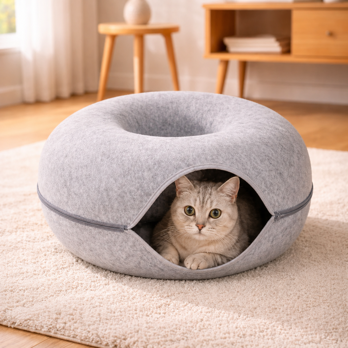 Tunnel Bed - 2-in-1 Hideout & Play Tunnel for Cats & Dogs