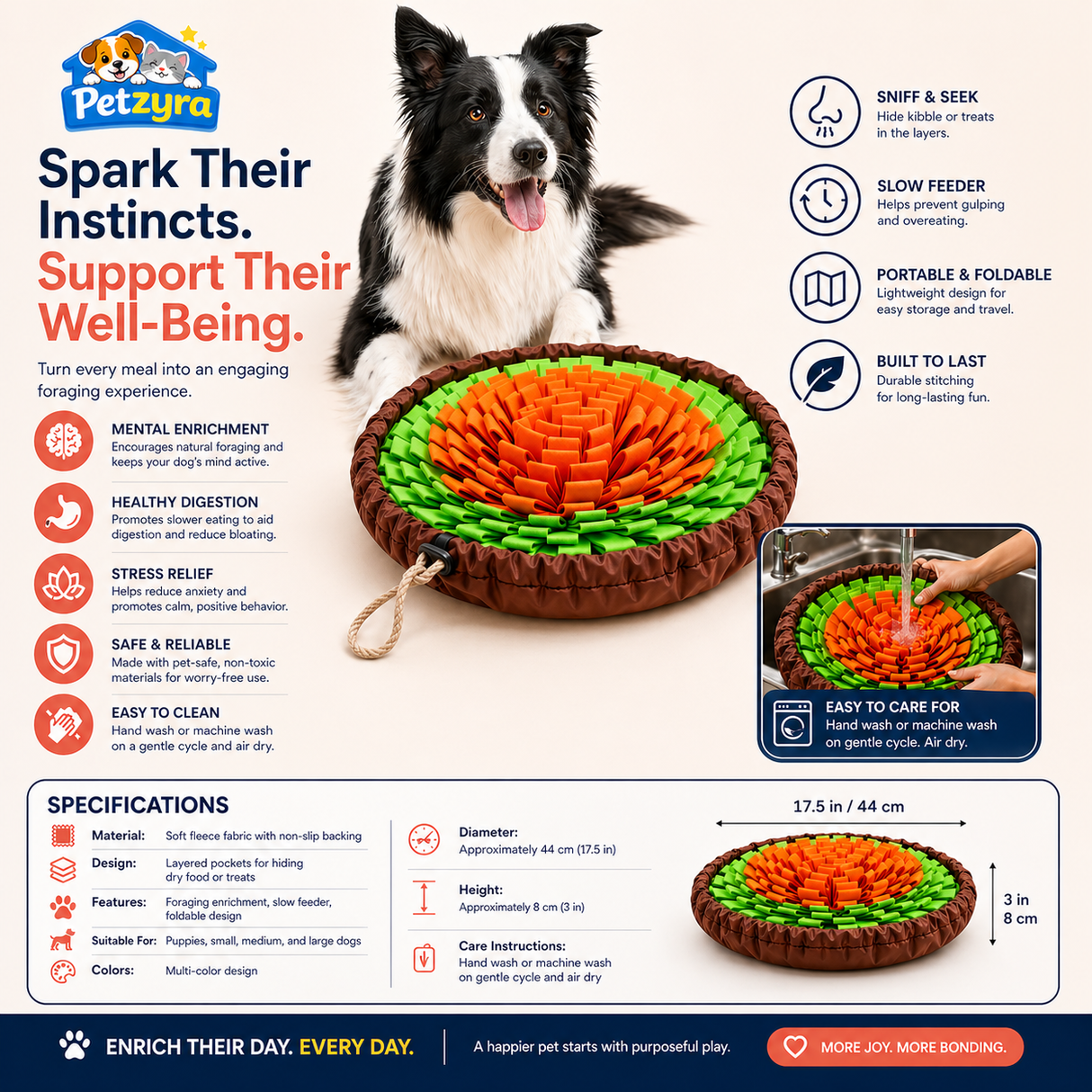 Dog Snuffle Mat - Slow Feeder Training Toy for Dogs