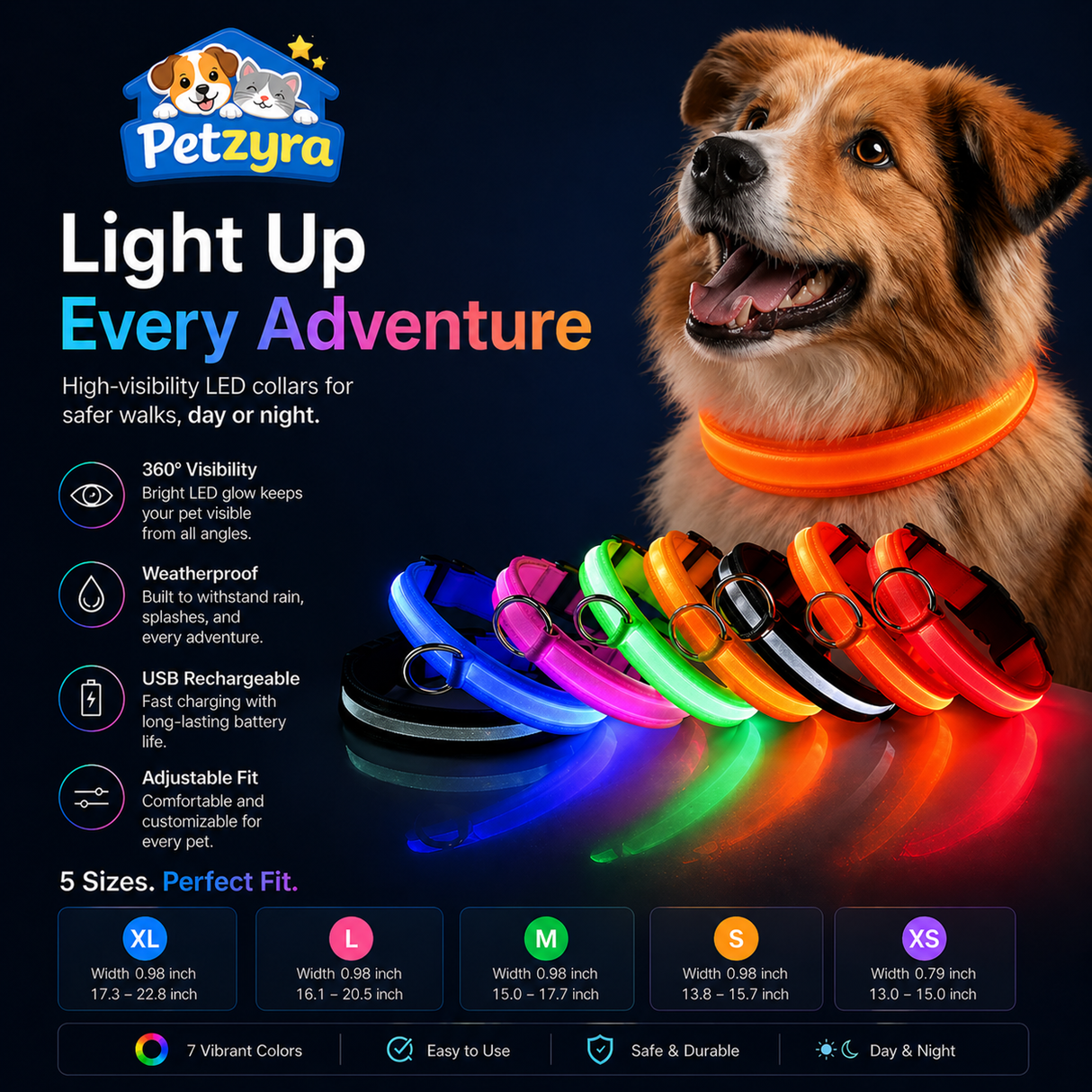 LED Dog Leash - Light-Up Night Safety Leash
