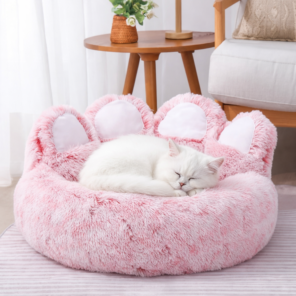 Bear Paw Pet Bed - Plush Sofa Bed for Cats & Dogs