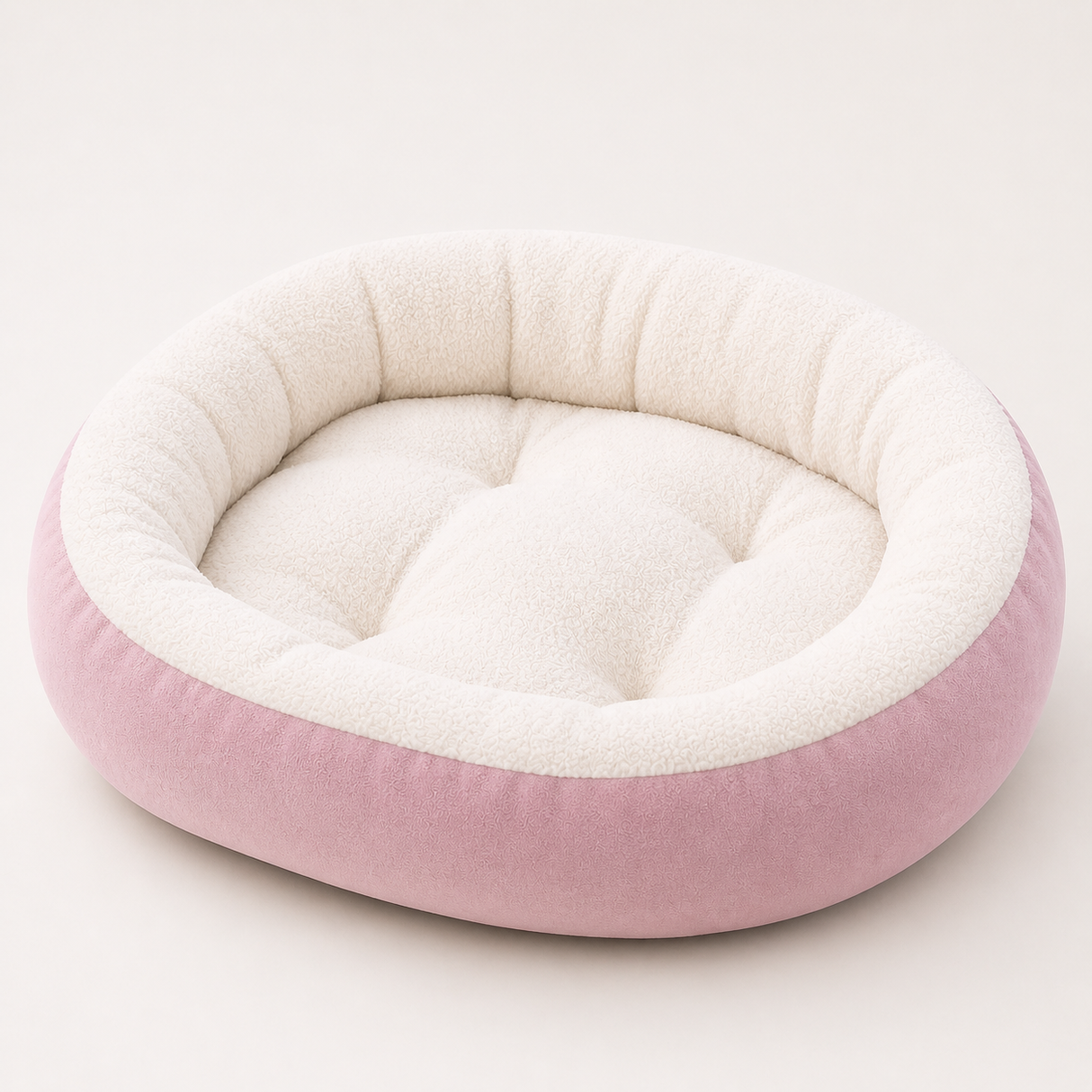 Cozy Oval Pet Bed - Warm Plush Bed for Cats & Dogs