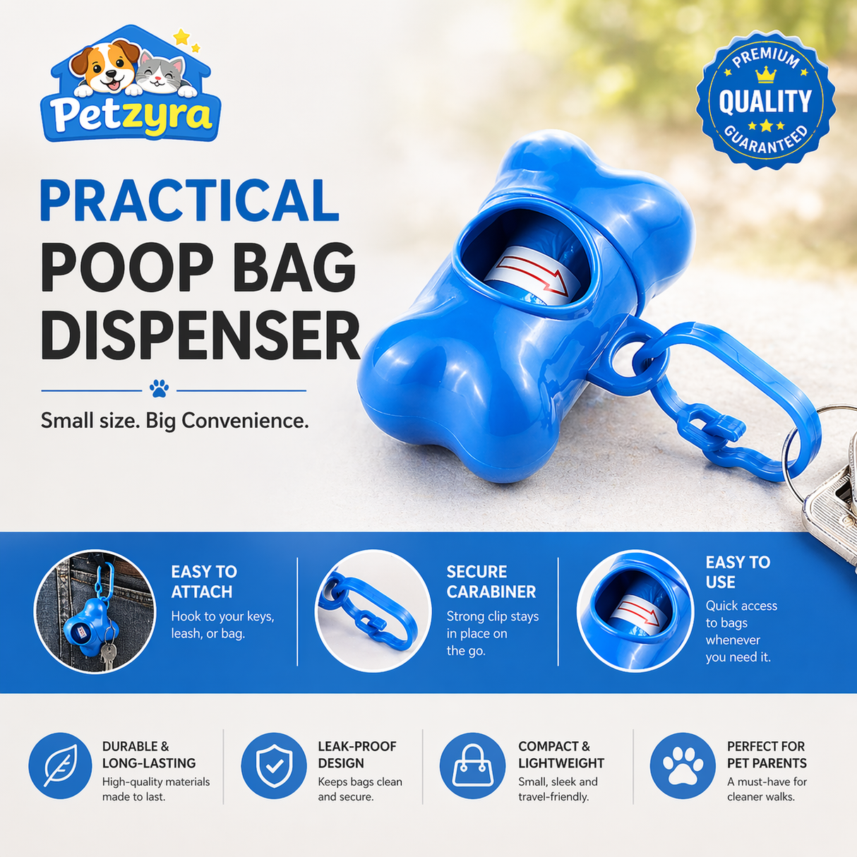 Bone-Shaped Poop Bag Dispenser - Dog Waste Holder