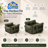 Dog Car Seat Bed - Booster Seat with Safety Belt