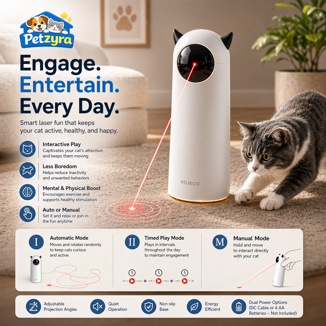 Automatic Laser Cat Toy - Interactive Exercise Toy