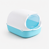 Semi-Enclosed Cat Litter Box - Splashproof Litter Tray