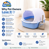 Semi-Enclosed Cat Litter Box - Splashproof Litter Tray