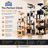 Large Cat Tree Tower - Multi-Level Scratching Post & Condo