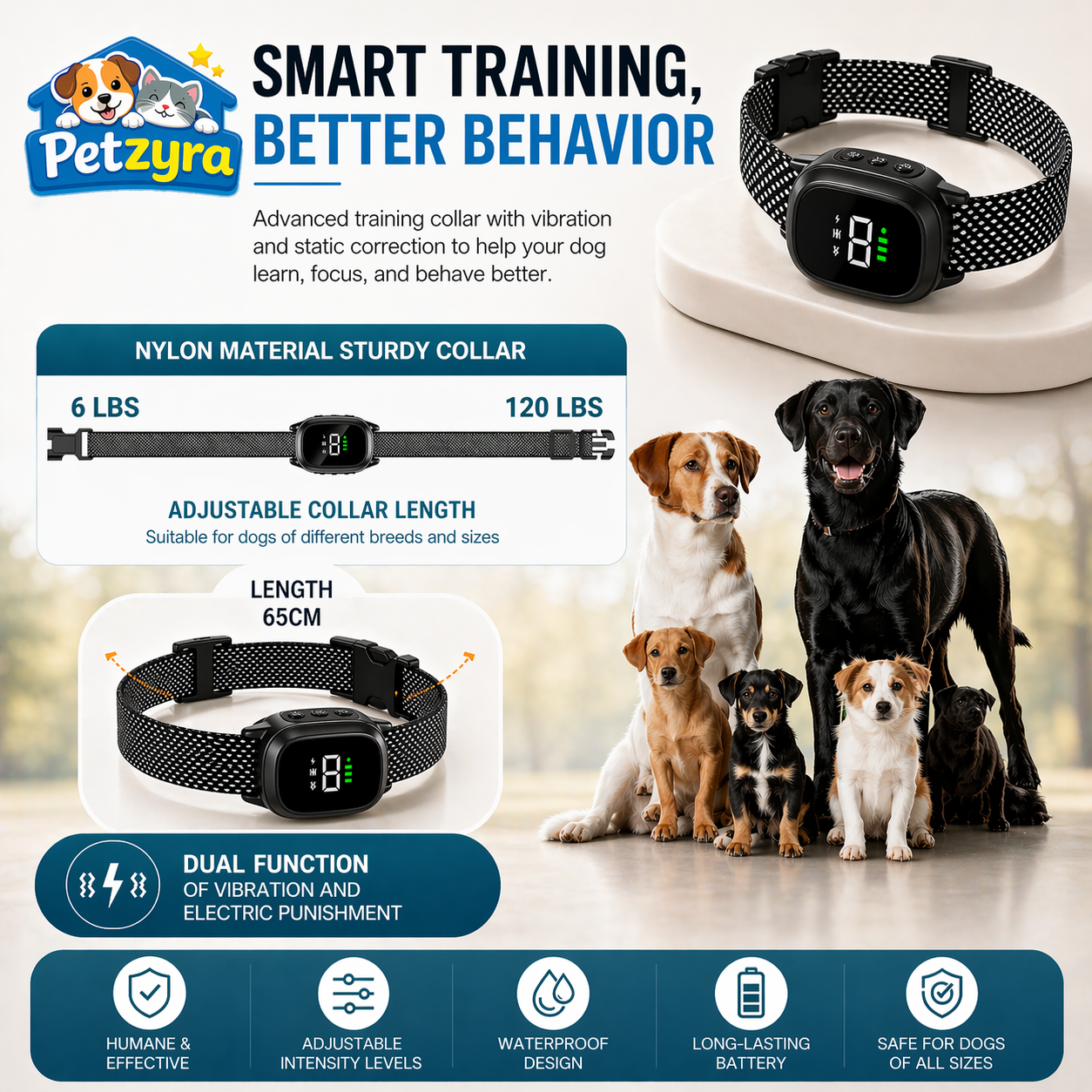 Automatic Anti-Bark Dog Collar - Bark Control Training Collar