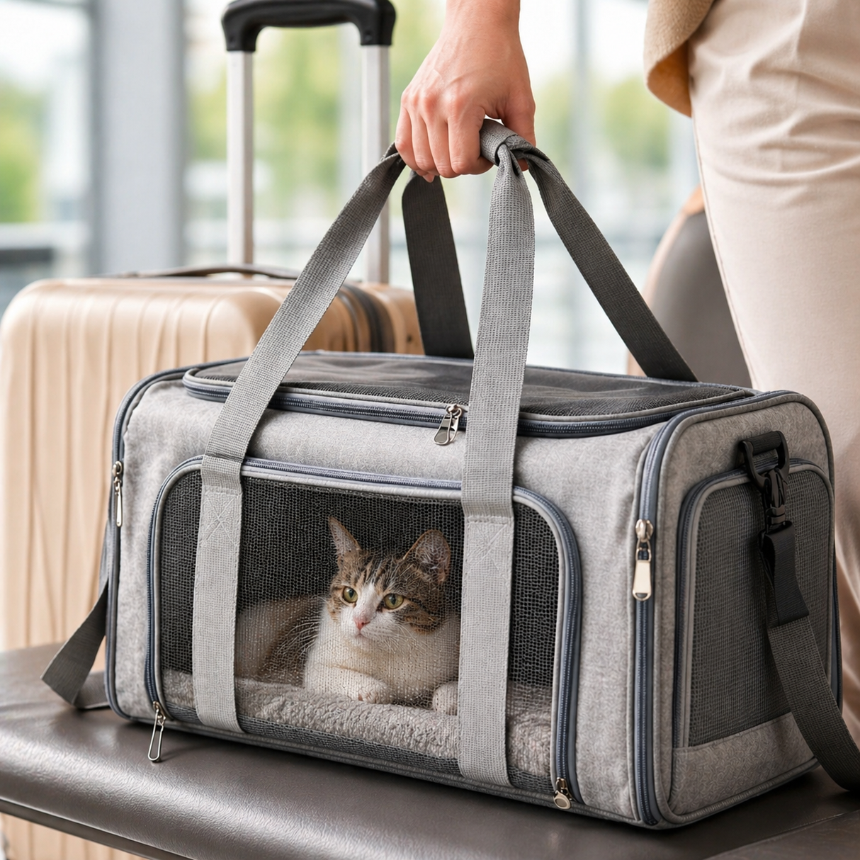 Airline Approved Pet Carrier - Soft Travel Bag for Cats & Dogs