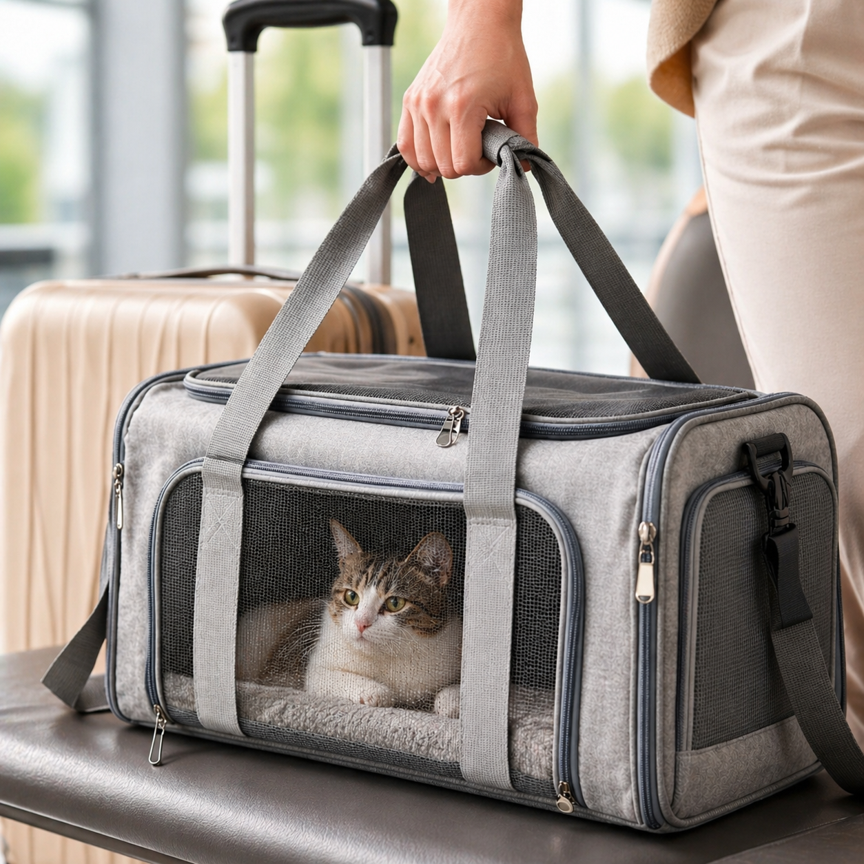 Airline Approved Pet Carrier - Soft Travel Bag for Cats & Dogs