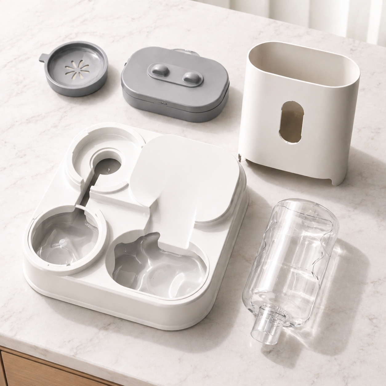 Automatic Food & Water Station - Gravity Feeder for Cats & Dogs