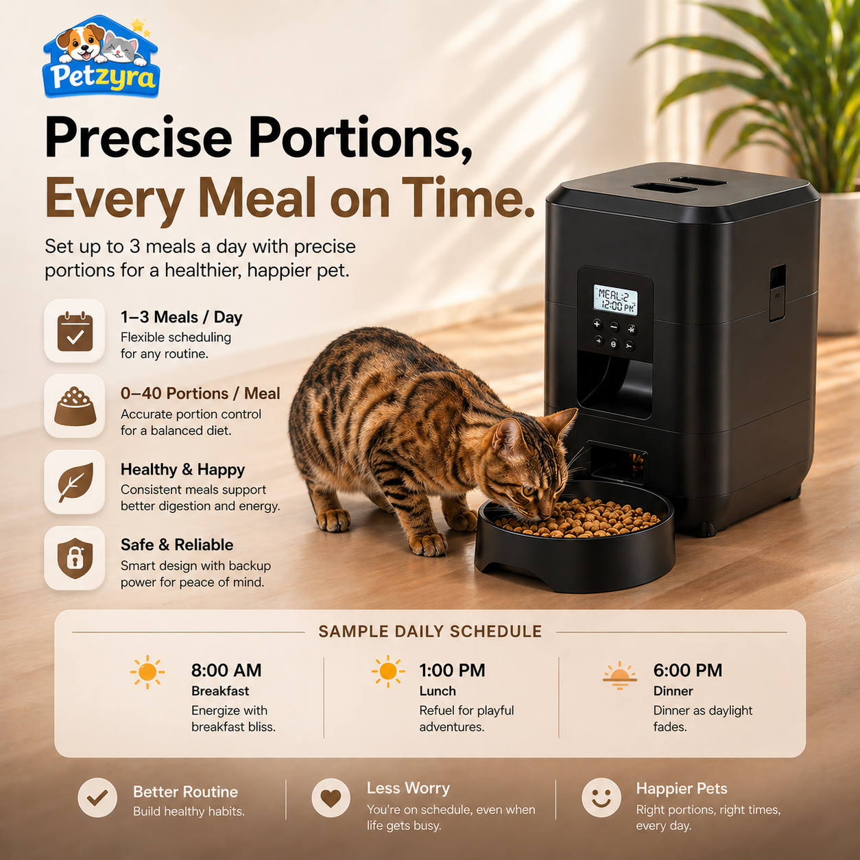 Automatic Pet Feeder - Timed Portion Dispenser for Cats & Dogs