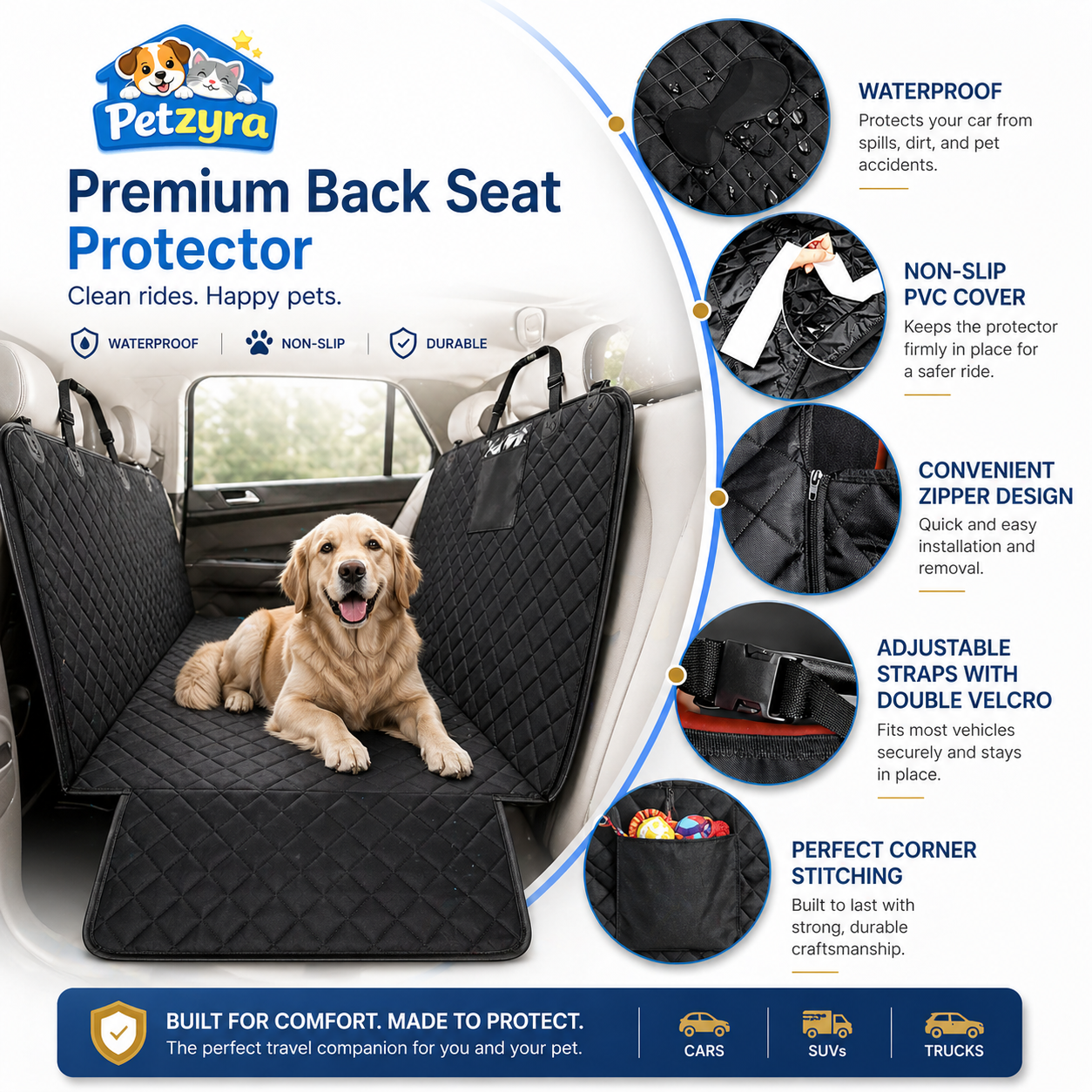 SUV Dog Cargo Cover - Waterproof Trunk Liner
