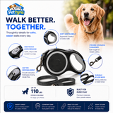 Retractable Dog Leash - Extendable Nylon Lead for Dogs