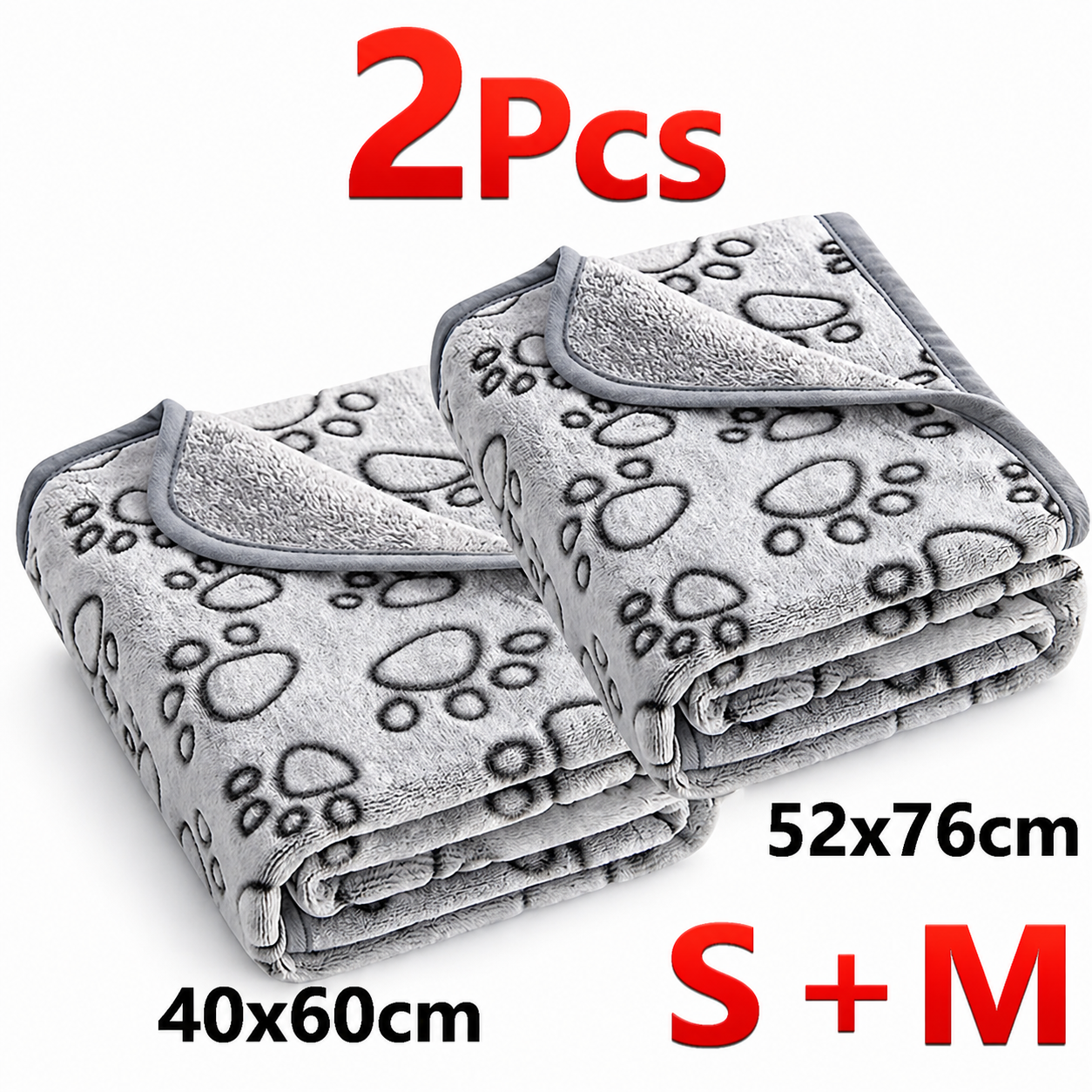 Paw Print Pet Blanket - Soft Warm Blanket for Cats & Dogs