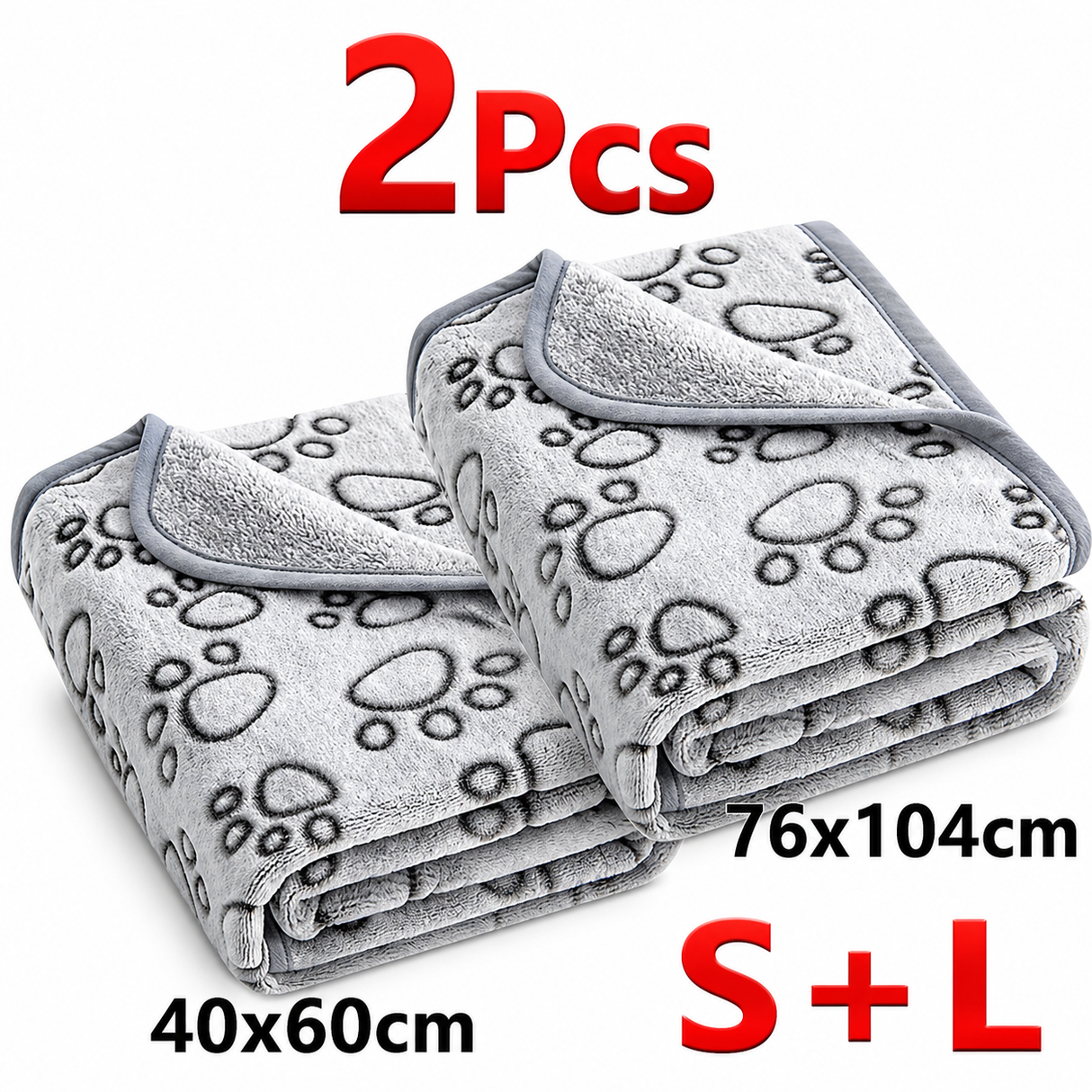 Paw Print Pet Blanket - Soft Warm Blanket for Cats & Dogs