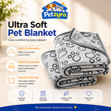 Paw Print Pet Blanket - Soft Warm Blanket for Cats & Dogs