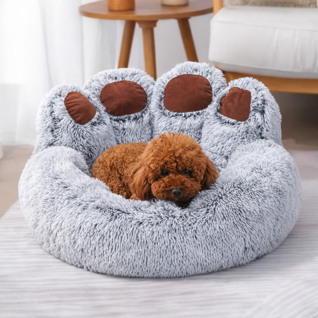 Bear Paw Pet Bed - Plush Sofa Bed for Cats & Dogs