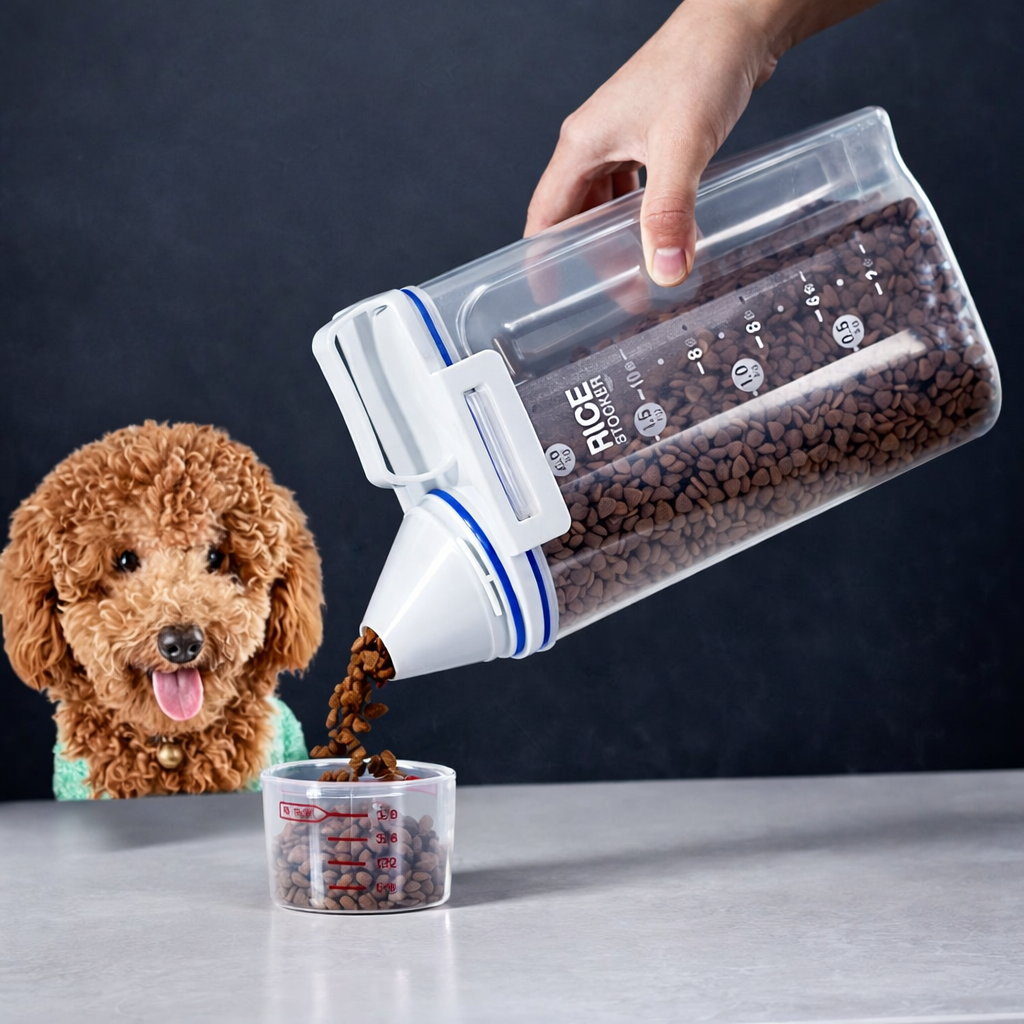Airtight Pet Food Storage Container - Keeps Cat & Dog Food Fresh