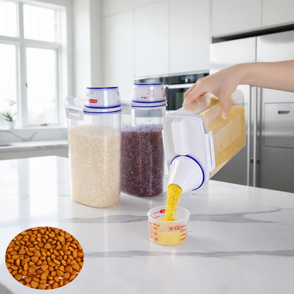 Airtight Pet Food Storage Container - Keeps Cat & Dog Food Fresh