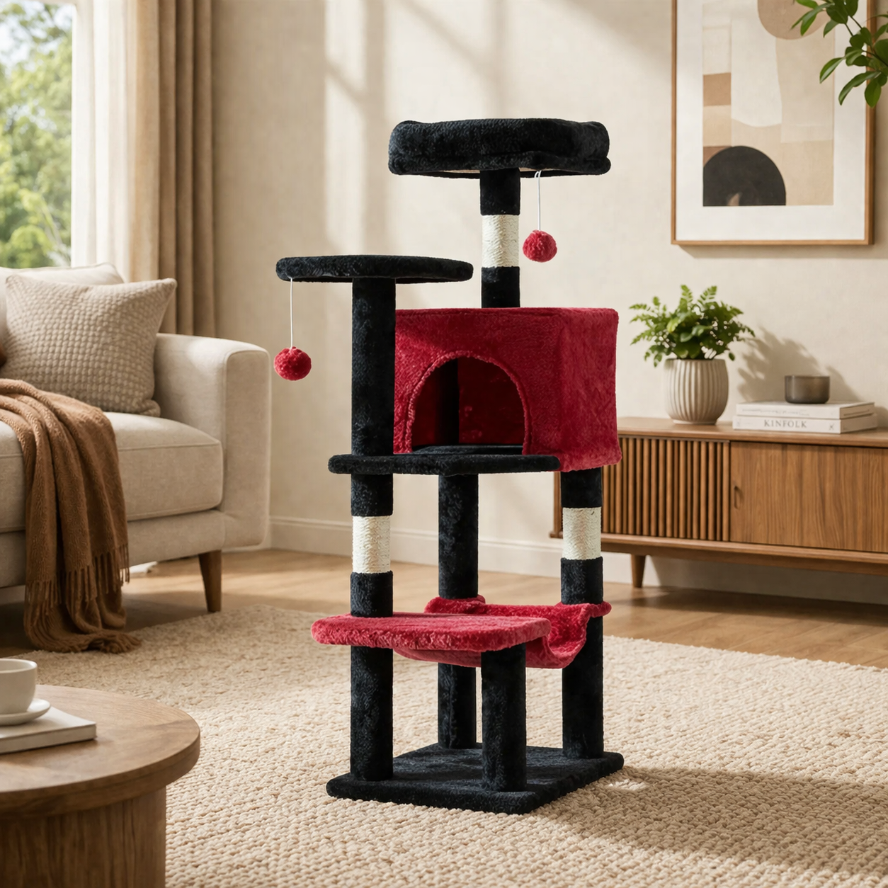 Tall Cat Tree Tower - Climbing Play Center for Indoor Cats