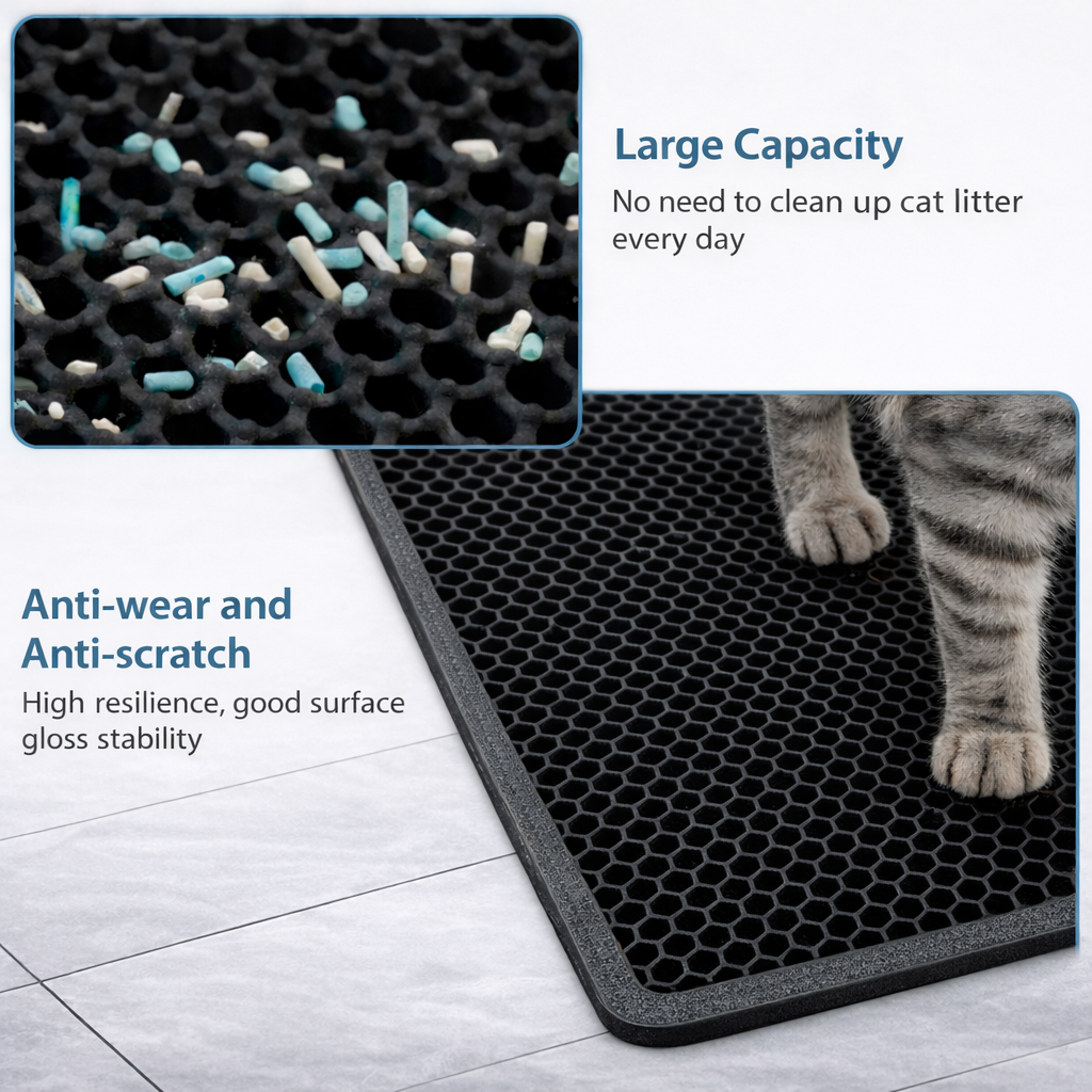 Double Layer Cat Litter Mat - Waterproof Anti-Tracking Mat