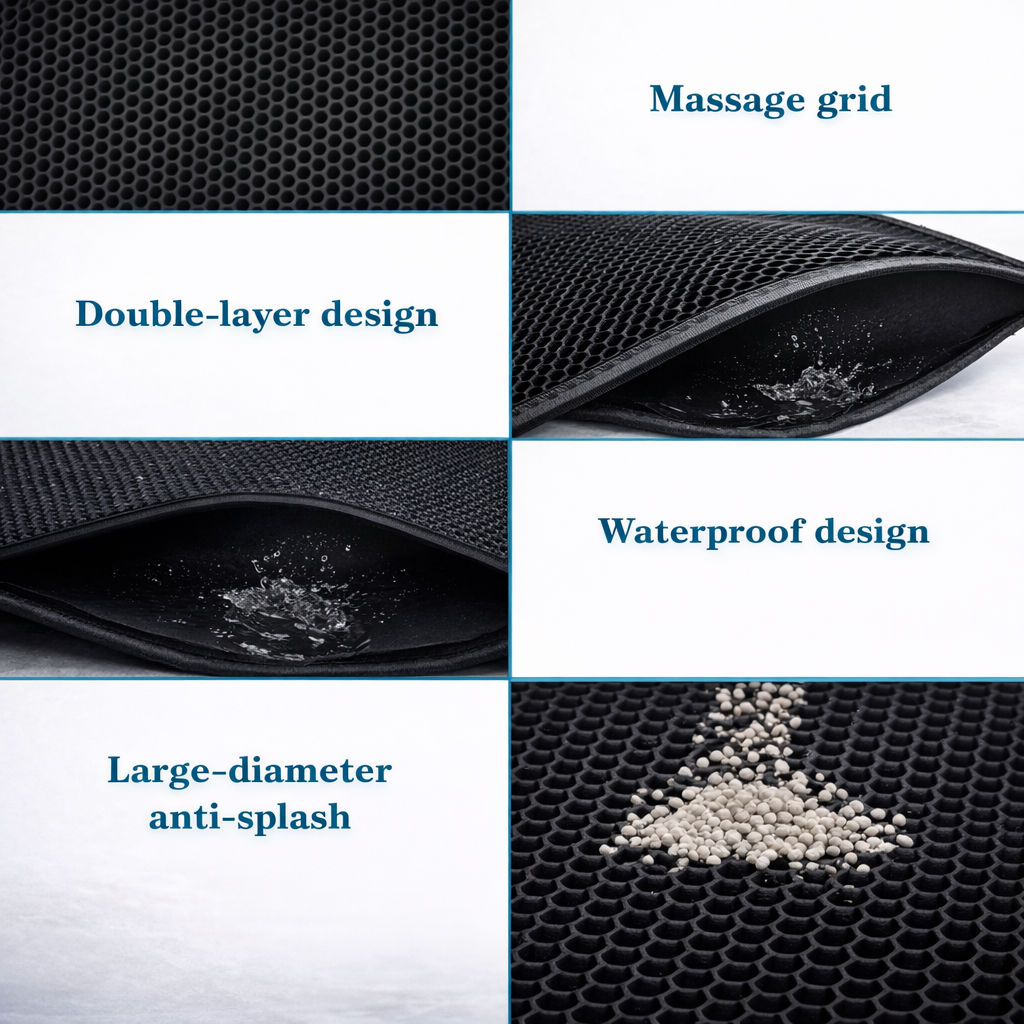 Double Layer Cat Litter Mat - Waterproof Anti-Tracking Mat