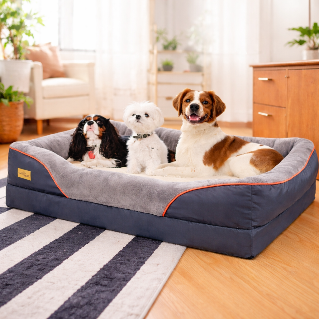 Orthopedic Dog Bed - Memory Foam Pet Bed for Large Dogs