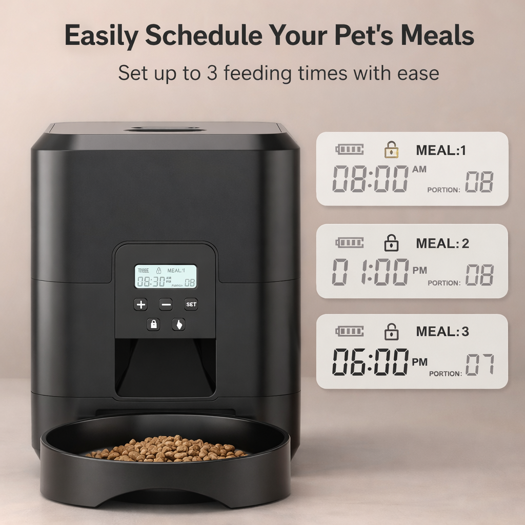 Automatic Pet Feeder - Timed Portion Dispenser for Cats & Dogs