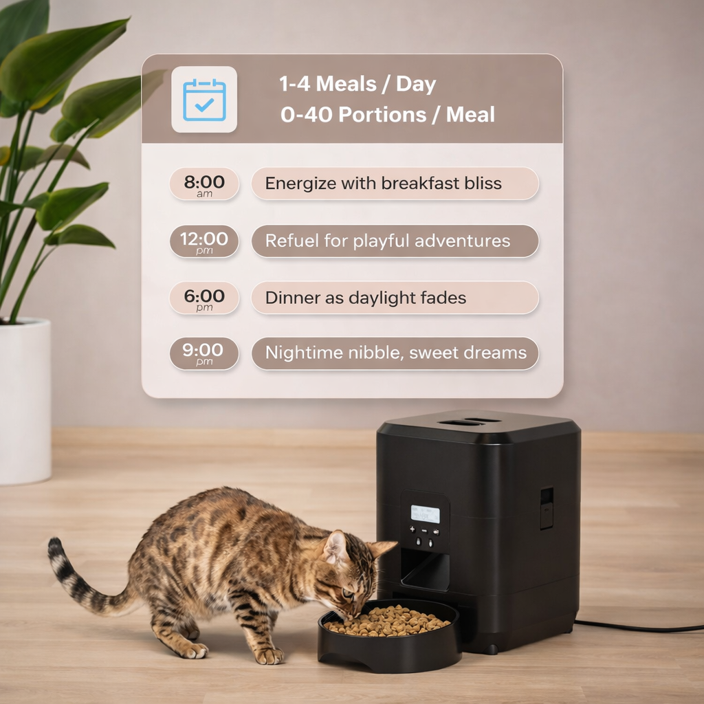 Automatic Pet Feeder - Timed Portion Dispenser for Cats & Dogs