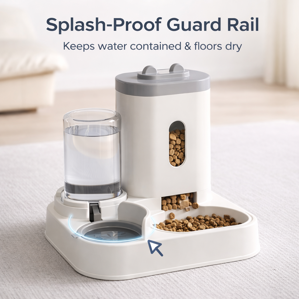 Automatic Food & Water Station - Gravity Feeder for Cats & Dogs