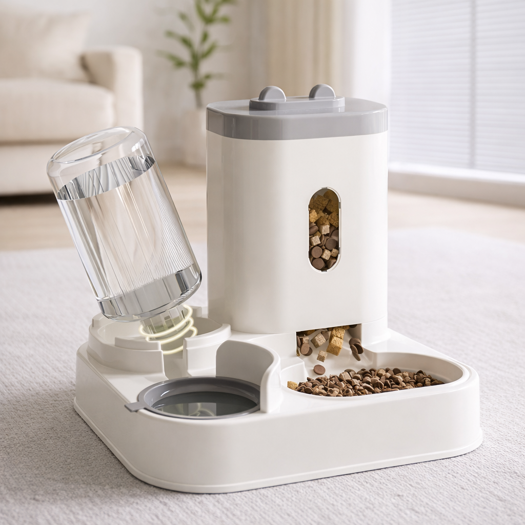 Automatic Food & Water Station - Gravity Feeder for Cats & Dogs