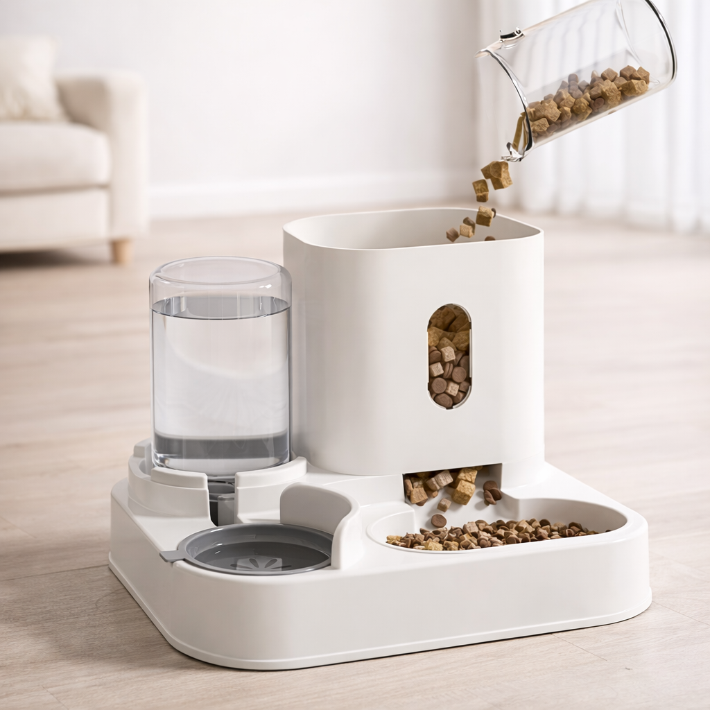 Automatic Food & Water Station - Gravity Feeder for Cats & Dogs