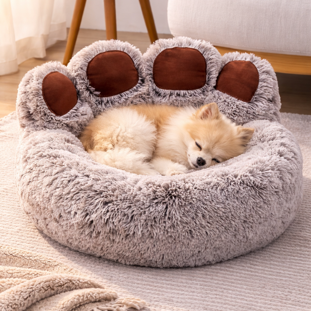 Bear Paw Pet Bed - Plush Sofa Bed for Cats & Dogs