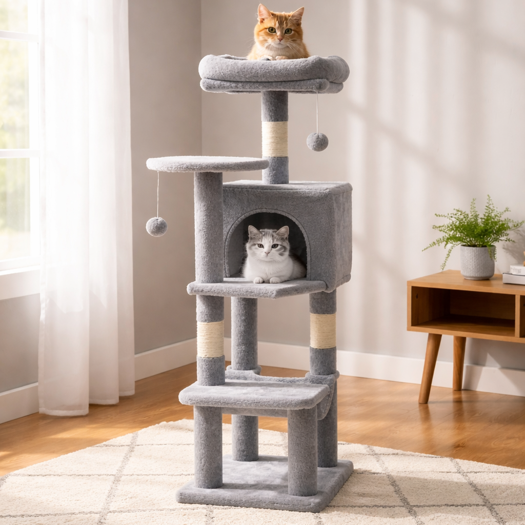 Tall Cat Tree Tower - Climbing Play Center for Indoor Cats