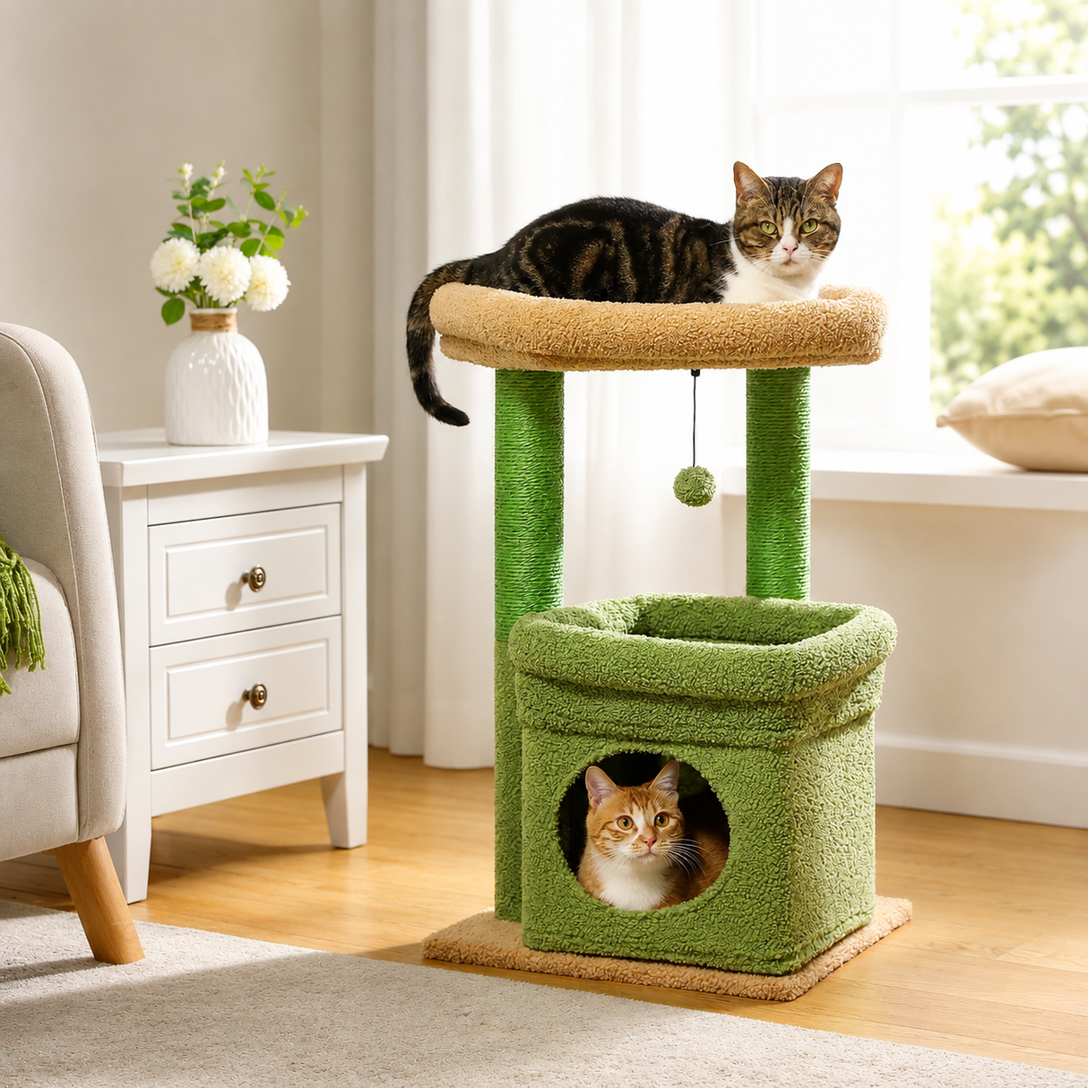 Compact Cat Tree - Cat Condo with Perch
