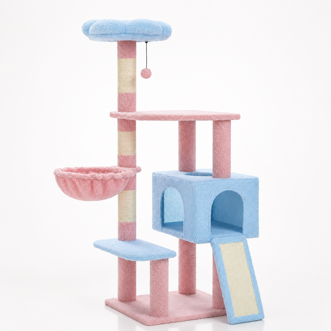 Flower Cat Tree - Condo, Perch & Scratching Ramp