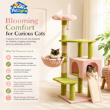Flower Cat Tree - Condo, Perch & Scratching Ramp