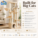 Large Cat Tree - Heavy-Duty Multi-Level Tower