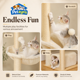 Wooden Floor-to-Ceiling Cat Tree - Adjustable Tower