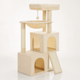 Spacious Cat Tree - Condo with Hammock & Scratching Ramp