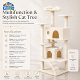 Large Multi-Level Cat Tree with Condos & Scratching Posts
