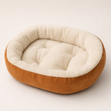 Cozy Oval Pet Bed - Warm Plush Bed for Cats & Dogs