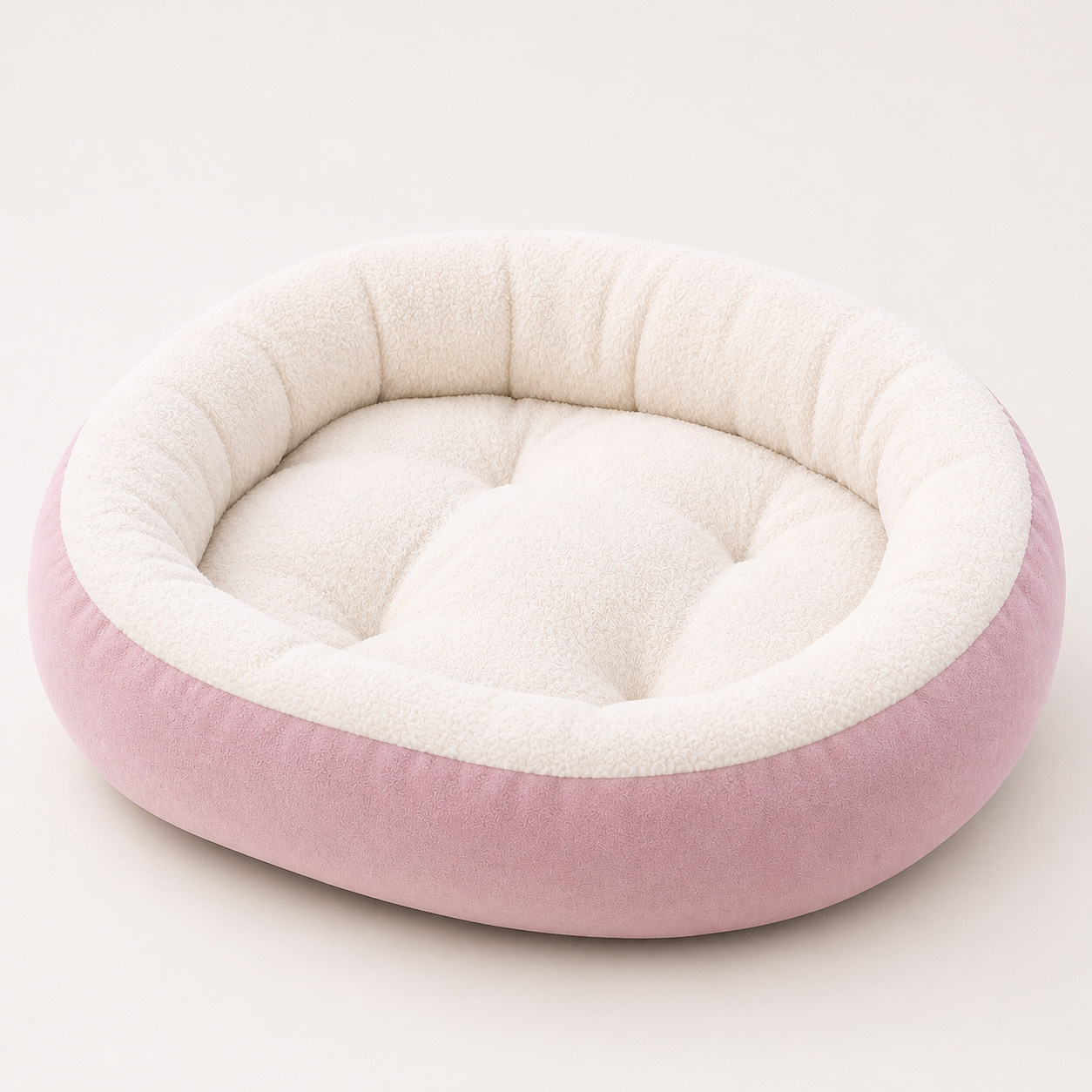 Cozy Oval Pet Bed - Warm Plush Bed for Cats & Dogs
