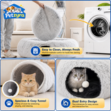 Cozy 2-in-1 Cat Tunnel Bed - Plush Comfort Meets Playful Hideaway