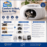 Cozy 2-in-1 Cat Tunnel Bed - Plush Comfort Meets Playful Hideaway